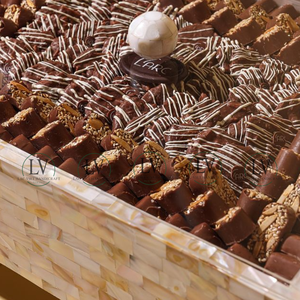 Best Quality Luxury Mother of Pearl Stand Chocolate <b>Tray</b> Ramadan <b>Trays</b> Eid Mubarak Decoration Wholesale From Vietnam - Product Image 2