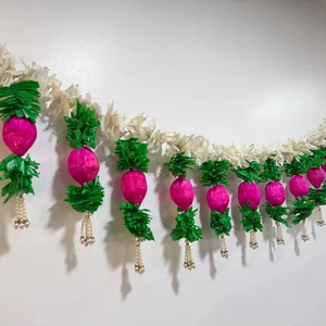 ดอกมะลิบัวสำหรับ pooja Diwali navratri วัด bandarwar แบบดั้งเดิมแขวนผนังตกแต่งสีชมพูสีเขียว mogra Garland - Product Image 1