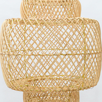 Lampe suspendue en rotin moderne et élégante, écologique, avec couleur personnalisable et fonction dimmable pour une décoration intérieure chaleureuse, taille moyenne