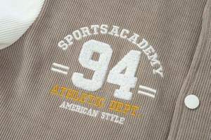 Ropa de calle Vintage para hombre, chaqueta con letras de béisbol Y2K, estilo informal recortado transpirable con colorblock Varsity, prendas de vestir exteriores con parches - Product Image 6