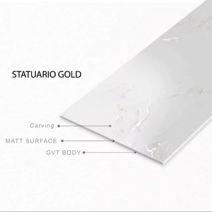 STATUARIO GOLD 600x1200mm Estilo europeo Mármol pulido Madera Travertino Granito Casa moderna Azulejos de porcelana rústica de alto brillo - Product Image 1