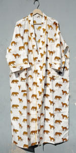 Robe Kimono Vintage Luxe Floral Rose Style Coréen Golden Blossom Lounge Wrap Orient Bloom Robe Kimono Coucher de Soleil Jardin Soie Wrap - Product Image 3