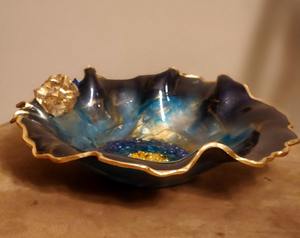 Handmade Epoxy Resin Food <b>Bowl</b> with Artistic Marble Finish for Modern Dining Premium Epoxy Resin Food <b>Bowl</b> for <b>Serving</b> Snacks - Product Image 6