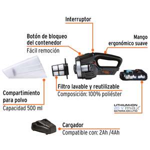 Aspirapolvere senza fili, 20V, TRUPER MAX, 102446
