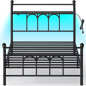 Estructura de cama doble de metal industrial Estilo Vintage, montaje ligero y fácil - Product Image 1