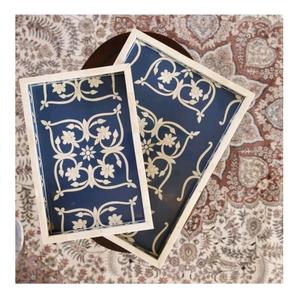 ถาดเสิร์ฟลายดอกไม้ งานฝังกระดูกคุณภาพพิเศษ ดีไซน์ทันสมัยสำหรับตกแต่งบ้าน ถาดเสิร์ฟและจานรองอาหารสำหรับใช้ในชีวิตประจำวัน - Product Image 2