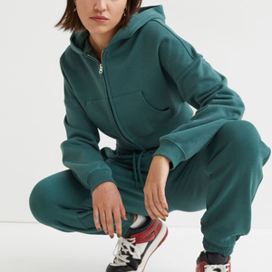 Sweat-shirt d'hiver surdimensionné pour femmes, manches longues, en molleton épais et lourd en coton, tissu tricoté uni, couleur et logo personnalisés - Product Image 6