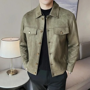 Nueva chaqueta de cuero de lona de piel de vaca para hombre, chaqueta de motocicleta informal Premium de estilo callejero con cuello mandarín para Otoño/Invierno - Product Image 3