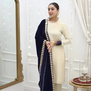 Pakistani White Velvet Dress Wholesale Velvet Dress Designs Pakistani Long Sleeves Embroidery Pakistani White Velvet Dress Wholesale Velvet Dress Designs Pakistani Long Sleeves Embroidery