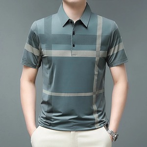 Camisas a Rayas para Hombre, Manga Corta, 100% Algodón, Secado Rápido, Transpirables, Ropa de Calle de Verano, Tops Casuales de Moda - Product Image 5
