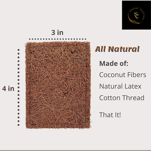 2025แผ่นขัดจานกะลามะพร้าวสำหรับทำความสะอาดจาน100% ใยธรรมชาติแปรงฟองน้ำทำหม้อมะพร้าว - Product Image 2