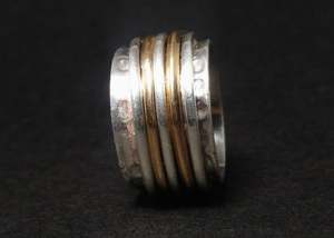 925 argent Sterling Unique minimaliste Spinner Band Fine Vintage bijoux en argent idée cadeau de mariage - Product Image 6