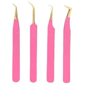 Pinces à épiler professionnelles de haute qualité en acier inoxydable durables, pointe en fibre, outils pour extensions de cils, volume greffé - Product Image 1