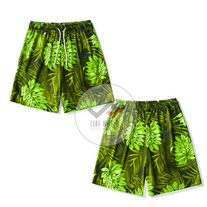 Pantalones cortos de verano de gran tamaño personalizados de estilo callejero para hombre con logotipo gráfico bolsillo cordón sublimado impresión material de malla - Product Image 5