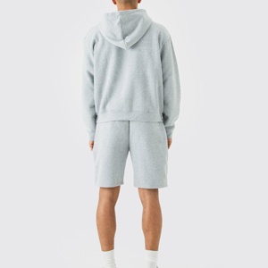 Conjunto de Sudadera con Capucha Gris para Hombre, Marca Index Apparel, Color Sólido, Estilo Casual para Primavera, 100% Algodón, Tejido de Felpa - Product Image 2