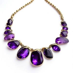 Collier de pierres précieuses d'améthyste bleue Gouttes de cristal élégantes Collier en argent 925 Superbe bijoux fins - Product Image 2