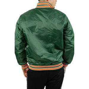 เสื้อแจ็กเก็ตผ้าซาตินวินเทจสำหรับผู้ชายสีเขียวพร้อมโลโก้ของตัวเอง - Product Image 3