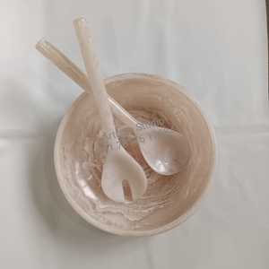 Cuenco duradero de resina de vainilla y menta, cuenco de vajilla hecho a mano para fiestas en el hogar, hoteles y jardines - Product Image 2