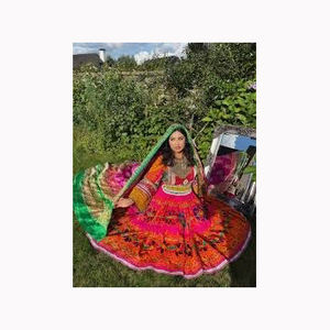 Robes de mariée afghanes Kuchi de haute qualité, magnifiques vêtements de mariée persans en noir, robe afghane Pakhtoon avec des miroirs - Product Image 6