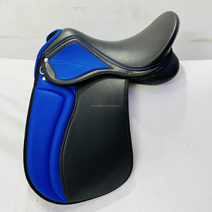 Selle de dressage équestre anglaise de luxe en cuir synthétique de la plus haute qualité, taille personnalisée, logo couleur pour l'équitation - Product Image 1