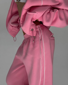 Pantalon de survêtement pour femme Jogger Hoodies Plus Size Deux pièces Vêtements Street Wear Baggy Crop Zipper Ensemble de survêtement pour femme 2026 - Product Image 4