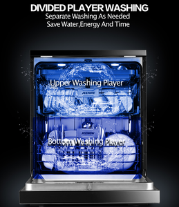 เครื่องล้างจานแบบตั้งโปรแกรม 8 โปรแกรม เครื่องล้างจานแบบฝังในครัว เครื่องล้างจานไฟฟ้า สแตนเลส ล้างครึ่งตู้ 15-16 ถ้วย กล่องดำ 220 - Product Image 6