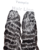Extensions de cheveux indiens ondulés couleur naturelle noire pour femmes, double trame, tressage, cuticules alignées, non traitées, non Remy, 10-32 pouces