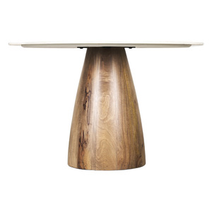 Table en pierre moderne de luxe léger pour la cuisine, salle à manger, table ronde, base en bois massif de haute qualité, salon, table en bois et marbre - Product Image 6
