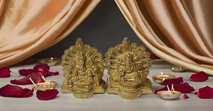 Diseño moderno Ganesh y Laxmi estatua de latón hecha a mano escultura religiosa india para boda y Diwali - Product Image 5