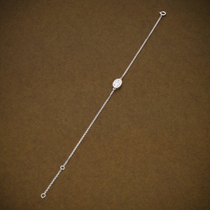 Pulsera Solitario con Diamante Cultivado en Laboratorio de Corte Ovalado, Engastado en Bisel, con Cadena de Oro de 14k, para Regalo de Boda, a Precio de Mayoreo - Product Image 2