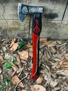 Hacha de acero al carbono profesional portátil Damasco DIY hacha de madera para exteriores capacidad de corte de tala de fuego grado Industrial para - Product Image 5