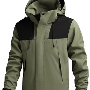 Hombres logotipo personalizado al por mayor al aire libre tejido Softshell impermeable chaqueta cortavientos hombres - Product Image 1