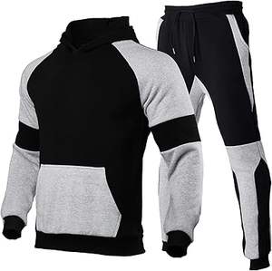 Survêtement de sport 2 pièces personnalisé pour hommes haute qualité 100% coton ensemble de jogging à manches longues hiver impression logo grande taille - Product Image 1
