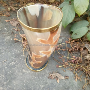 Logo personnalisé coupe courte en verre avec corne Viking faite à la main coupe en corne d'Inde pour les fêtes RF artisanat verres en verre - Product Image 4