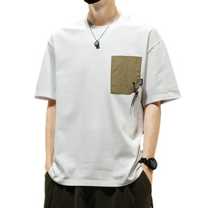 เสื้อยืดผู้ชายทรงหลวมฤดูร้อนคอกลมแขนสั้นคอกลมแขนสั้นลำลองบางระบายอากาศทันสมัย - Product Image 6