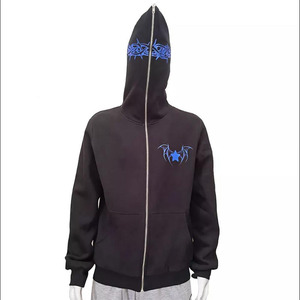 Sudadera con capucha de algodón oversize para hombre al por mayor Tela de primera calidad Sudadera con capucha cremallera completa de color fácil de personalizar. - Product Image 4