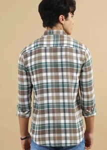 Camisa informal de algodón 100% para hombre, ajuste Regular y cuello delgado antiarrugas, punto teñido liso, suministro ODM, función antibolitas - Product Image 2