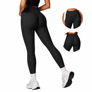 Custom Logo Ladies <b>Yoga</b> <b>Pants</b> High Waisted Stretch Breathable Workout Leggings Moisture Wicking Gym Wear for <b>Women</b> - Product Image 6