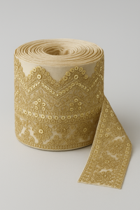 K1449 Handmade Hoa Thêu Mô Ren Biên Giới 9 Mtr Truyền Thống Ưa Thích Ren Cho Sarees Dupattas Dresses Kiaraa Ren Biên Giới - Product Image 2