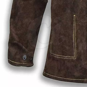 Veste de soudage en peau de vache confortable pour hommes avec col montant et manches longues pour le printemps - Product Image 6