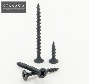 Vis à cloison sèche métrique en acier, finition zinc et noir, norme DIN - Product Image 2