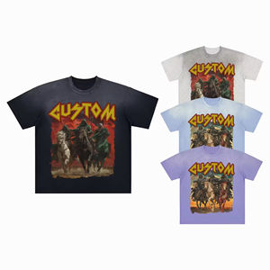 Camiseta Extra Grande para Hombre, 100% Algodón, 250-300GSM |   Acabado Ácido Vintage para Piedra |   Gráfico de Logotipo Personalizado - Product Image 3