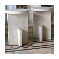 Table console de luxe en marbre naturel travertin