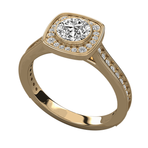 Round Diamond Prong Set Cluster Halo Engagement <b>Ring</b> - Product Image 3