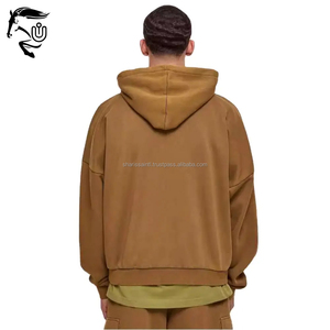 Survêtement personnalisé délavé à l'acide, jogging en coton, survêtement à broderie, ensemble pantalons de survêtement évasés et sweats à capuche, survêtements de détresse pour hommes - Product Image 4