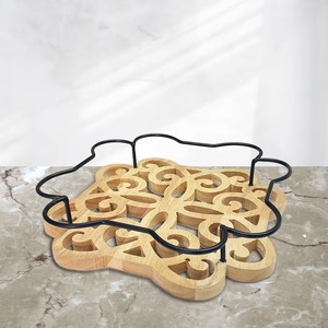 Bandeja de madera hecha a mano para servir para el hogar, cocina, mesa de comedor, plato de madera rústica para aperitivos, desayuno, té y decoración - Product Image 4