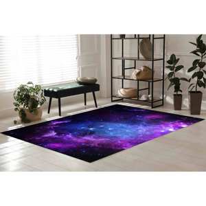 Tapis Ciel Étoilé : Paysage Galactique Violet, Tapis d'appoint Antidérapant, Tapis en Chenille - Product Image 5