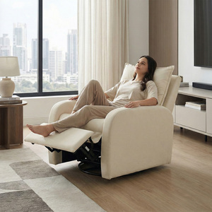 Sillón Reclinable Individual con Respaldo Manual, Espuma, Mueble de Salón para Villa con Estructura de Madera - Product Image 2