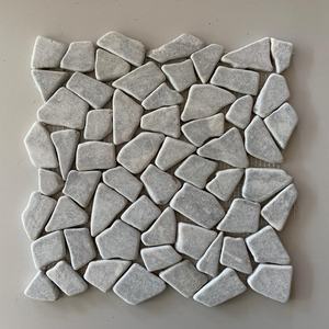 Light Grey Marble Square Pattern <b>Mosaic</b> Tile Polished Honed 8mm Thick Water Resistant Eco-Friendly 5 Year Warranty Modern - Product Image 4