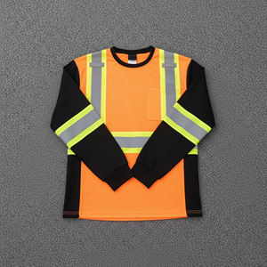 T-shirt homme en polyester uni, haute visibilité, conforme à la norme ANSI Classe 2, imperméable, réfléchissant, avec éclairage LED, personnalisable en gros - Product Image 3